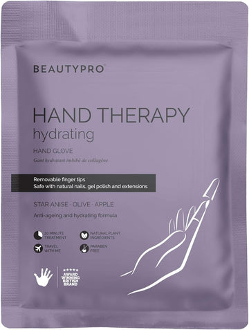Beautypro Hand Therapy Hand Mask Moisturising Gloves Anti-Ageing Treatment Dry Cracked Hand Removeable Tips Safe With Natural Gel & Extensions Nails Skincare Award Winning Brand