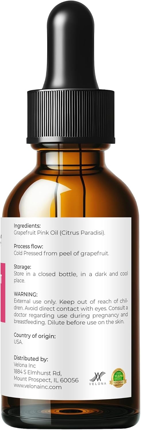 Grapefruit Pink Essential Oil by Velona - 1 oz | Therapeutic Grade for Aromatherapy Diffuser Undiluted : Health & Household