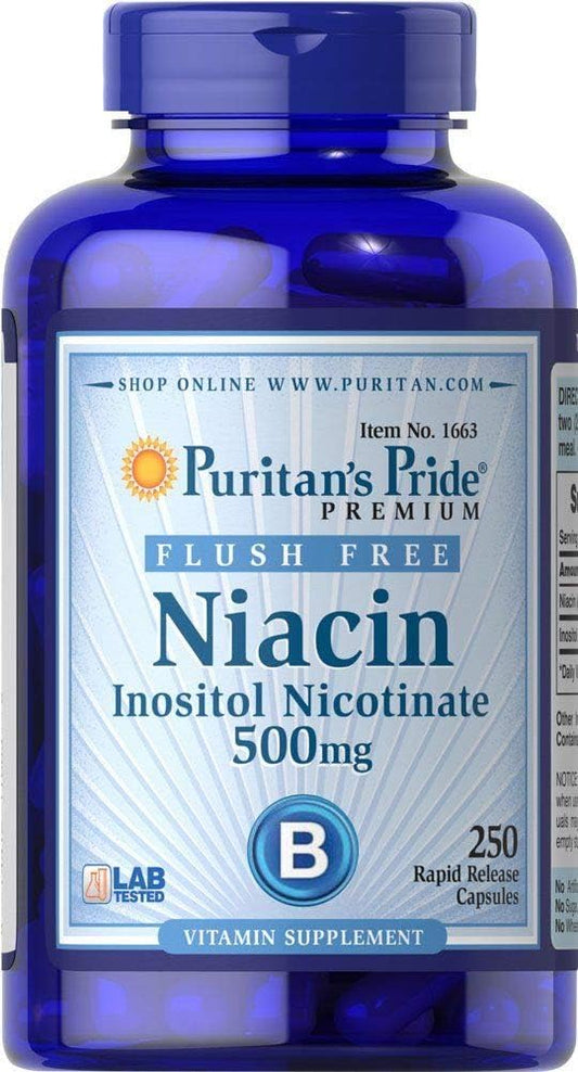 Niacin ush Free 500mg 250 Rapid Release Capsules