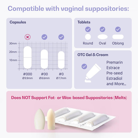 Vwell Maxcomfort Tapered Vaginal Rectal Suppository Applicator Fits Most Prescription Capsule, Tablet, Pill, Gel, Cream (Universal)