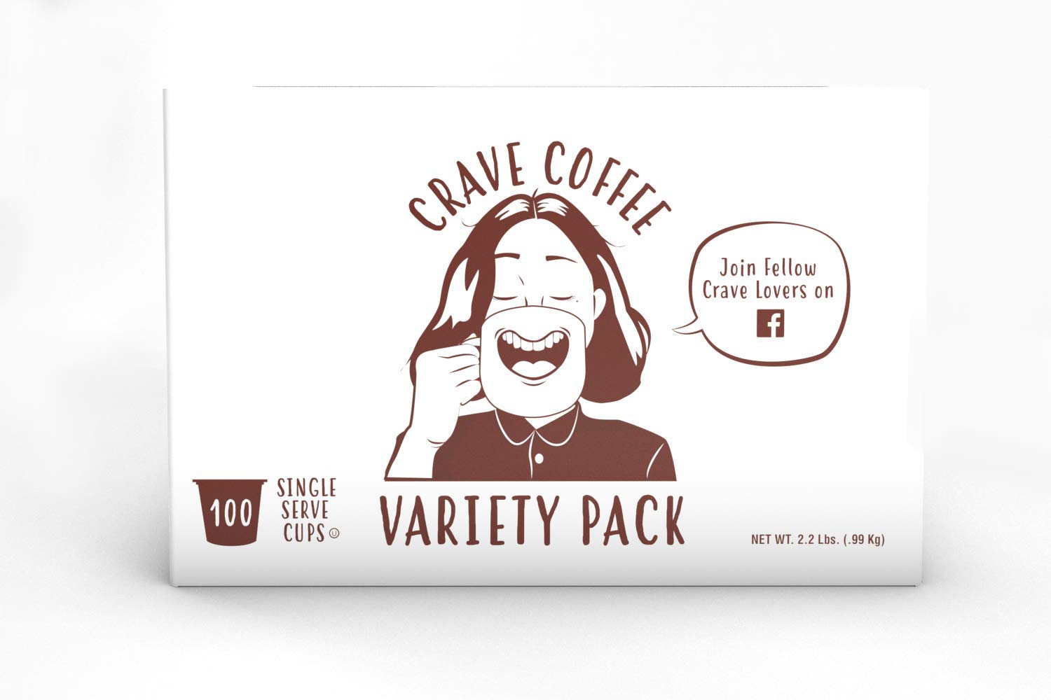 Crave Beverages Flavored Coffee Pods Sampler, Compatible With 2.0 K-Cup Brewers, Assorted Variety Pack, 100 Count