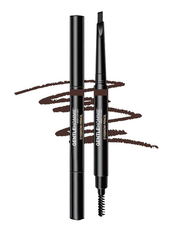 Mens Eyebrow Pencil Medium Brown, Easily Shape Define Fill Eyebrows Or Facial Hair, 2 In 1 Brush And Ultra-Thin Pencil, Waterproof Smudge Proof Sweat-Proof, Durable And Long Lasting (Gray)