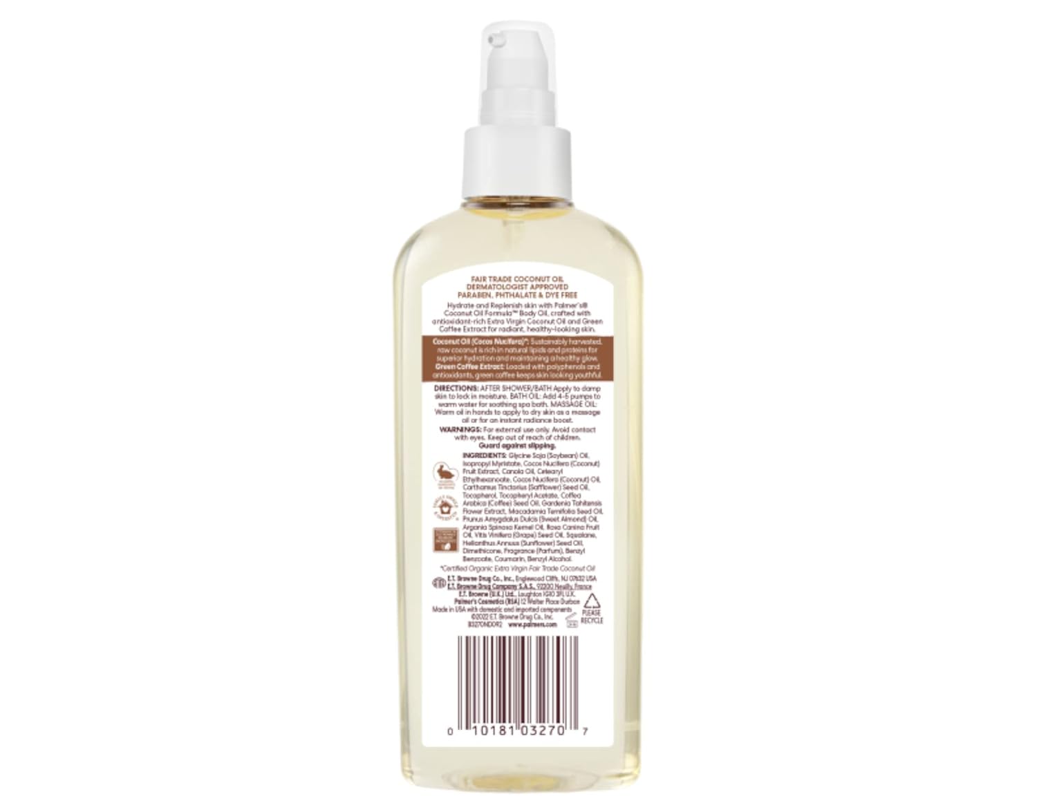 Palmer'S Coconut Oil Formula Body Oil, 5.1 Oz - 2Pc : Beauty & Personal Care