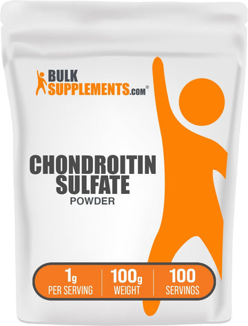 Bulksupplements.Com Chondroitin Sulfate Powder - Chondroitin Sulfate Supplements, Chondroitin Sulfate 1000Mg - Gluten Free, 1000Mg Per Serving, 100G (3.5 Oz) (Pack Of 1)
