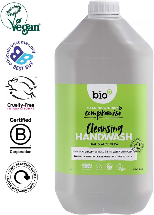 Bio D Sanitising Handwash - Lime And Aloe Vera - 5L