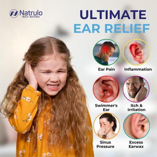 Natrulo Natural Ear Drops For Kids Ear Infection Treatment – Organic Children Ear Oil Drops Relieves Ear Aches, Itchy Ears, Infections, Swimmer'S Ear, & Loosens Wax – Kids Safe, Made In Usa
