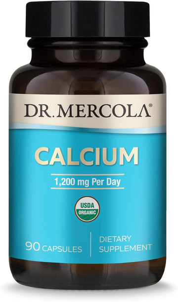 Dr. Mercola Organic Calcium Dietary Supplement, 1200 Mg Per Serving, 30 Servings (90 Capsules), Bone & Joint Support, Non Gmo, Soy Free, Gluten Free