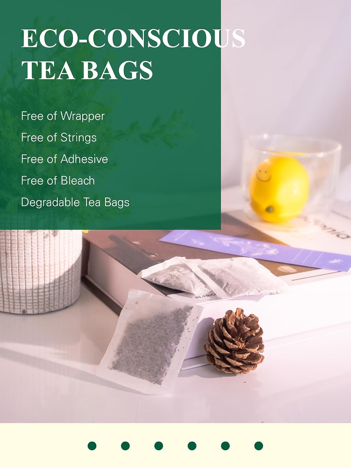 Gldnt Organic Decaf Green Tea Bags, Organic Green Tea Decaffeinated, Smooth Flavor, Super Antioxidant, Iced & Hot Tea, 100 Count