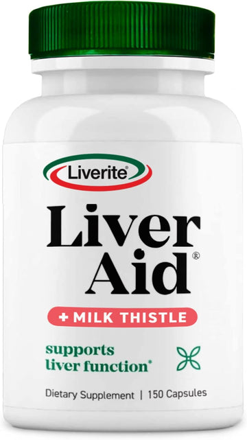 Liverite Liver Aid With Milk Thistle 150 Capsules, Liver Support, Liver Cleanse, Liver Care, Improves Energy