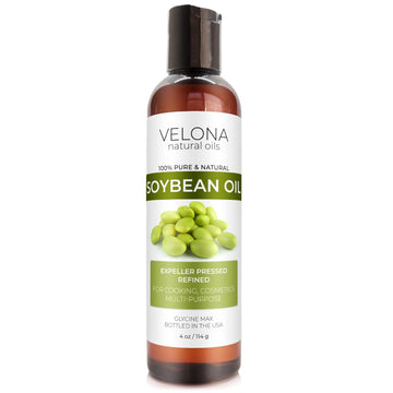 velona Soybean Oil - 4 oz | 100% Pure and Natural Carrier Oil | Refined | Cooking, Baking, Skin, Hair, Body & Face Moisturizing | Use Today - Enjoy Results