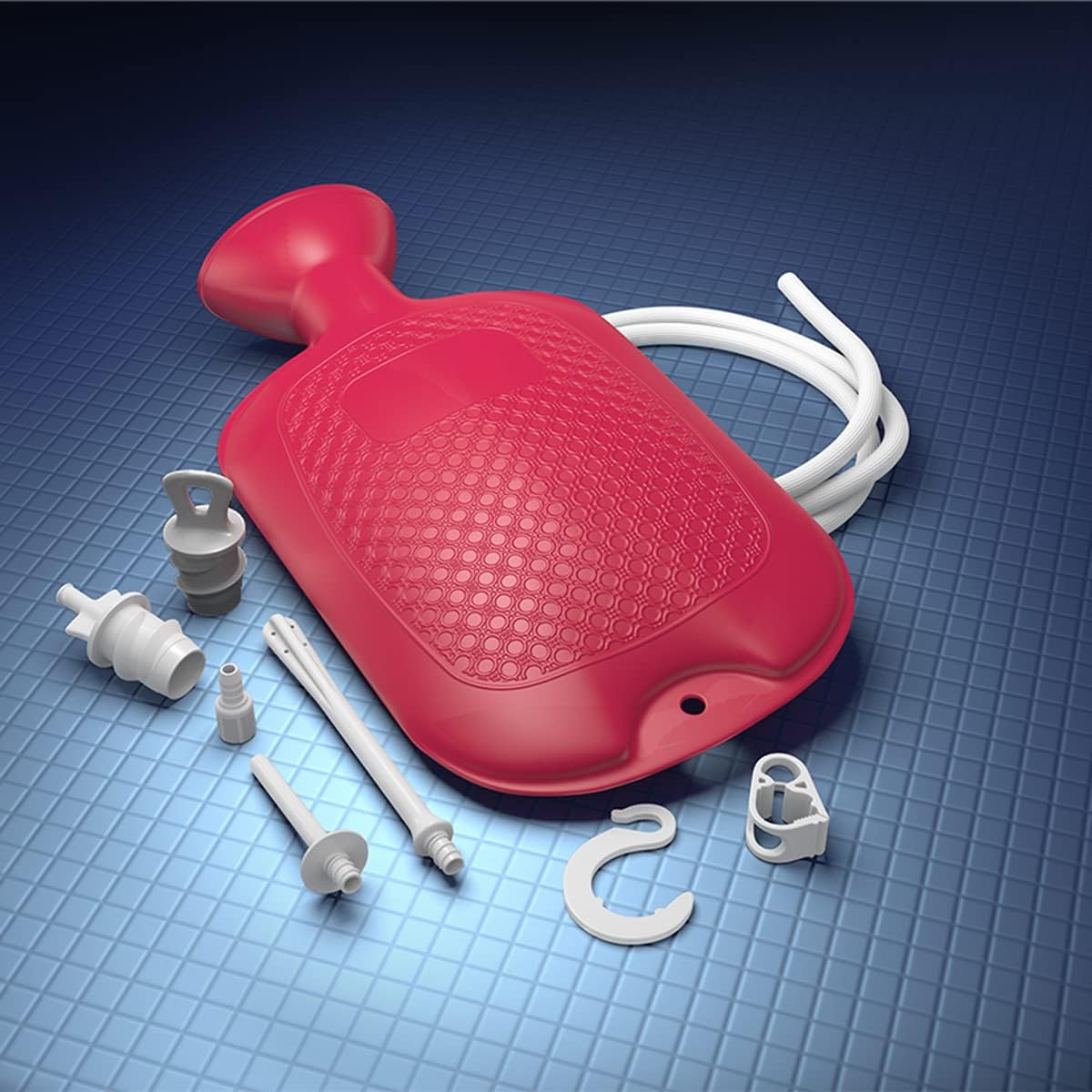 Flents Douche and Enema Combination Kit for Men and Women, Large Capacity, Multipurpose Cleaning System, Made with Comfortable Material, Red (1.66 L) : Health & Household