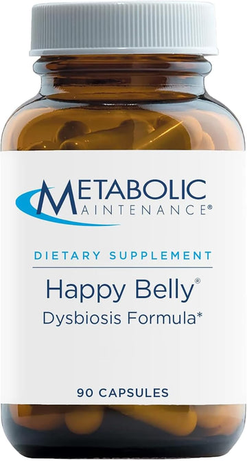 Metabolic Maintenance Happy Belly - Gut, Gi + Detox Support With Caprylic Acid, Black Walnut, Olive Leaf + Barberry Supplement - Help Maintain Normal Digestive Health + Balance (90 Capsules)