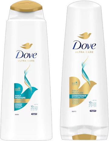 Dove Ultra Care Daily Moisture Shampoo 400Ml & Conditioner 350Ml Set | Moisturizing Hair Care For Smooth, Resilient Hair | For Everyday Care