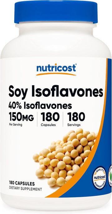 Nutricost Soy Isoflavones 150Mg, 180 Veggie Capsules - Gluten Free, Non-Gmo, Vegetarian Friendly