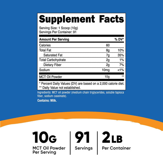 Nutricost Mct Oil Powder 2Lbs (32Oz) - Great For Ketosis And Ketogenic Diets - Zero Net Carbs - Non-Gmo + Gluten Free
