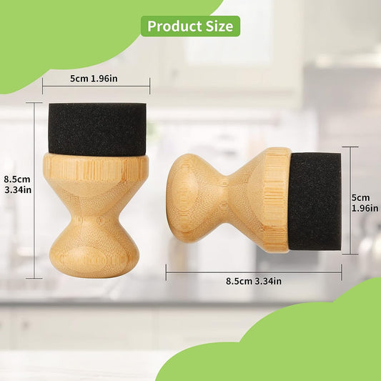 2Pack Cutting Board Oil Wax Applicator For Food Grade Mineral Oil Board - Natural Bamboo Applicator For Cutting BoardsWooden SpatulaSpoon And Other Utensils