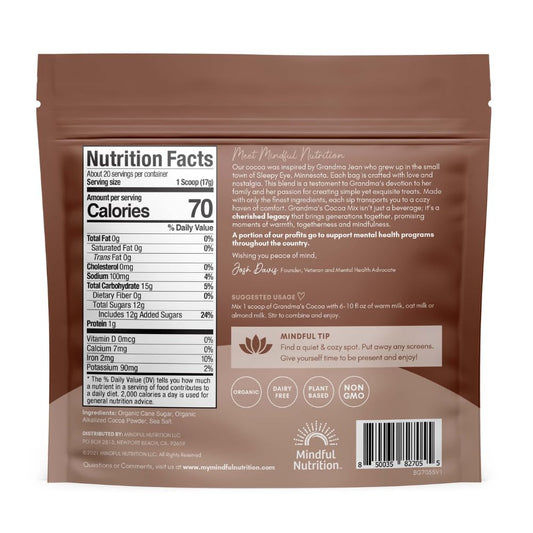 Mindful Nutrition Grandmas Organic Hot Chocolate Mix (Original)