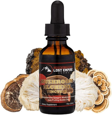 7 Mushroom Tincture Blend (1 Fl Oz) With Mushrooms: : Reish, Turkey Tail, Maitake, Shiitake, Lion'S Mane, Artist Conk, Chaga | By Lost Empire Herbs