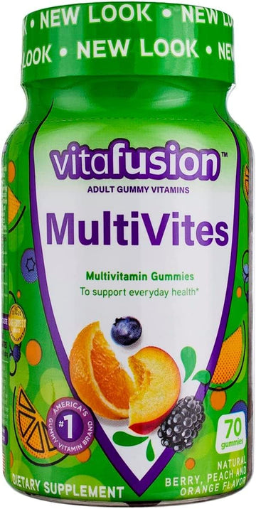 Vitafusion Multi Vites Gummy Vitamins, Berry, Peach And Orange - 70 Gummies