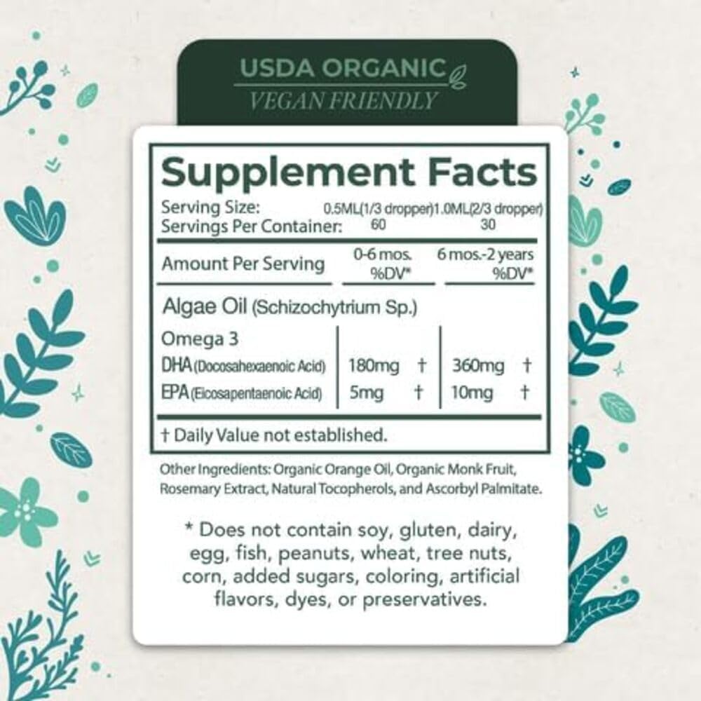 Livewise Naturals Dha Omega-3 Liquid Drops For Infants And Toddlers, Vegan-Friendly Omega-3 Essential Supplement, Promotes Healthy Brain, Eyes, Body Defense, Baby And Toddler Nutrition : Health & Household