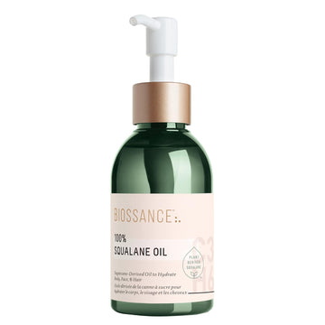 Biossance 100% Squalane Oil - Sustainable, Vegan Face Oil & Body Oil - Hydrating, Fast-Absorbing Moisturizer - Ideal For Oily Skin, Face, Hair - Organic Sugarcane-Derived Squalane, 3.3 Ounces