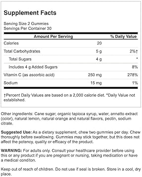 Swanson Vitamin C Gummies - Orange 125 Mg 60 Gummies 4 Pack