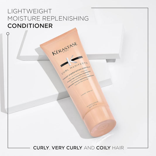 Kérastase Curl Manifesto, Gentle, Lightweight & Detangling Conditioner, For Curly To Very Curly & Coily Hair, With Manuka Honey & Ceramide, Fondant Hydratation, 250Ml