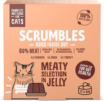 Scrumbles Natural Wet Cat Food, Meat Selection In Jelly 12X 80G