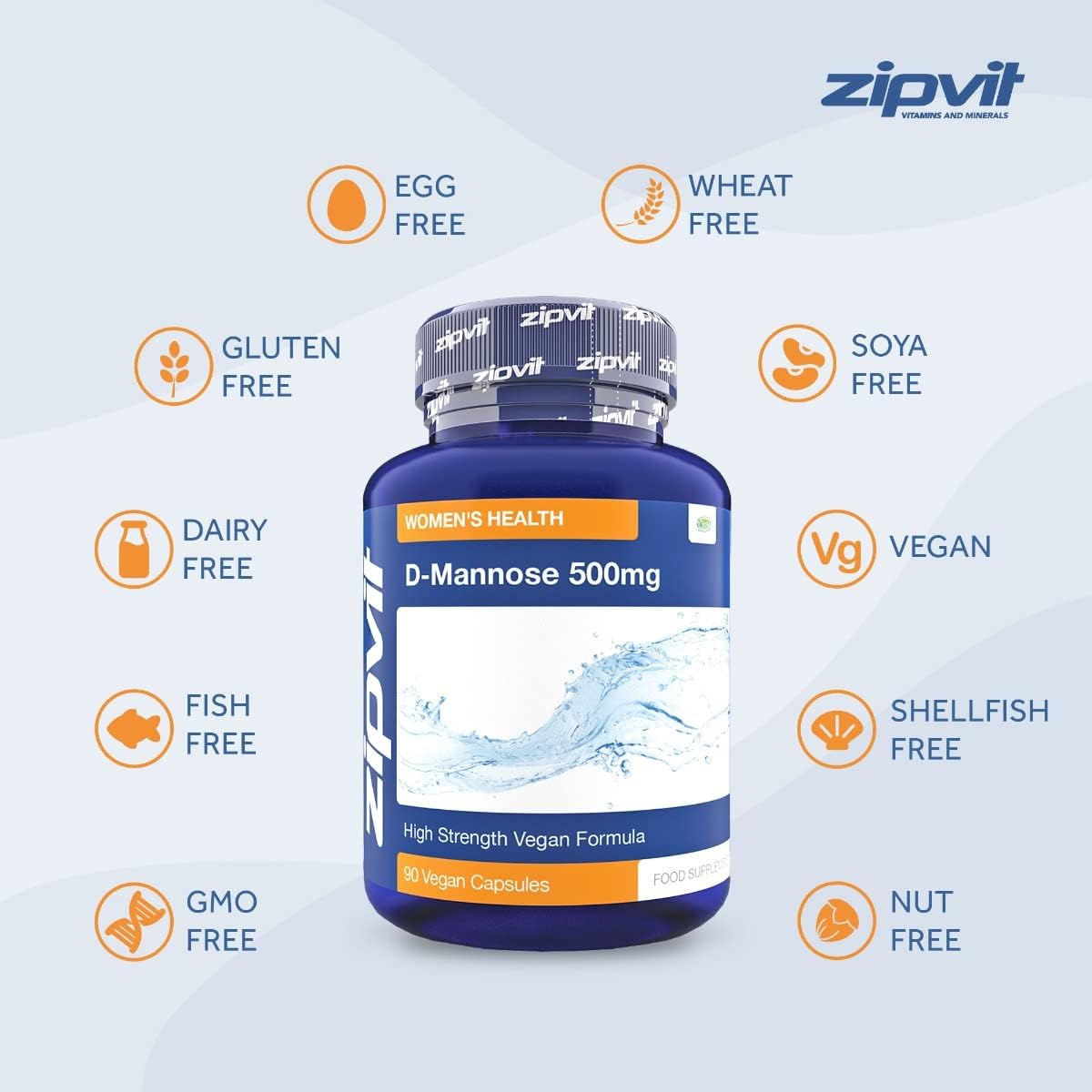 Zipvit D-Mannose 1500mg Per Serving, High Strength D-Mannose Supplement for Men and Women, D Mannose Capsules for Daily Wellness, 90 Vegan Capsules, 500mg Per Capsule : Amazon.co.uk: Health & Personal Care