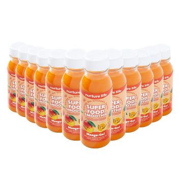 Nurture Life Superfood Smoothies, Healthy Toddler Snacks To-Go W/Hidden Fruits & Veggies, Fruit Smoothie For Kids, Drink For Children, Organic Ingredients, No Sugar Added, 12 Bottles, Mango-Go Flavor