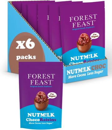 Forest Feast Vegan Nutm!Lk Chocoraisins 110G - Vegan Chocolate Raisins - Dairy Free Chocolate Covered Raisins - Palm Oil Free Vegan Chocolate Gifts - Gluten Free Low Sugar Chocolates - Vegan Treats