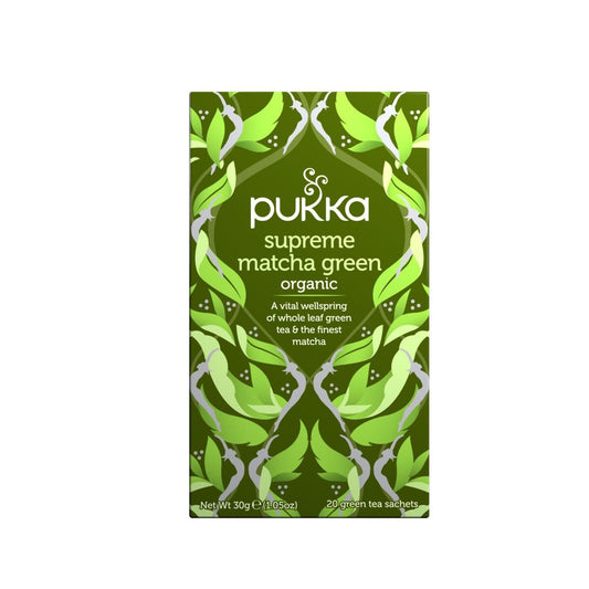 Pukka Herbs Supreme Matcha Green Organic Herbal Tea, Energizing Infusion Organic Tea Selection, With Matcha Powder, Ideal For Daily Vitality, 80 Total Tea Bags (20Ct - Pack Of 4)
