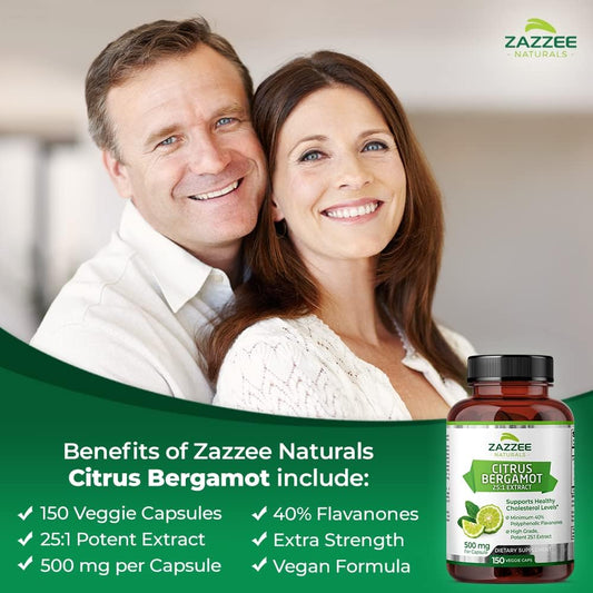Zazzee Extra Strength Citrus Bergamot 25:1 Extract, 500 Mg Per Capsule
