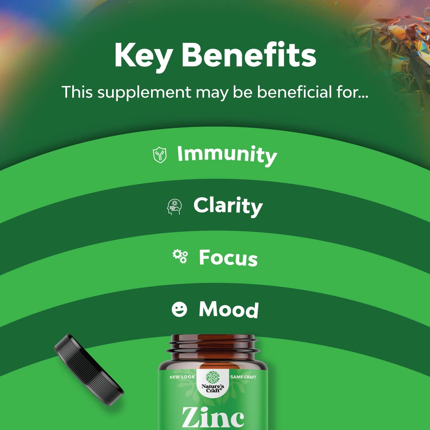 Zinc 50mg Immune Support Supplement - Zinc Complex Supplement for Immu