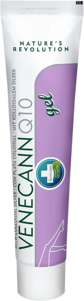 Venecann Q10 Natural Vegan Leg Gel - Varicose & Spider Veins Remedy - Tired & Heavy Legs Relief - Improve Blood Circulation & Capillary Health - Swollen & Stiff Knees & Ankles Relief