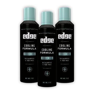 Edge Shave Gel For Men, Cooling Eucalyptus & Tea Tree, 7Oz (3 Pack) - Shaving Gel For Men That Moisturizes, Protects And Soothes To Help Reduce Skin Irritation (Packaging May Vary)
