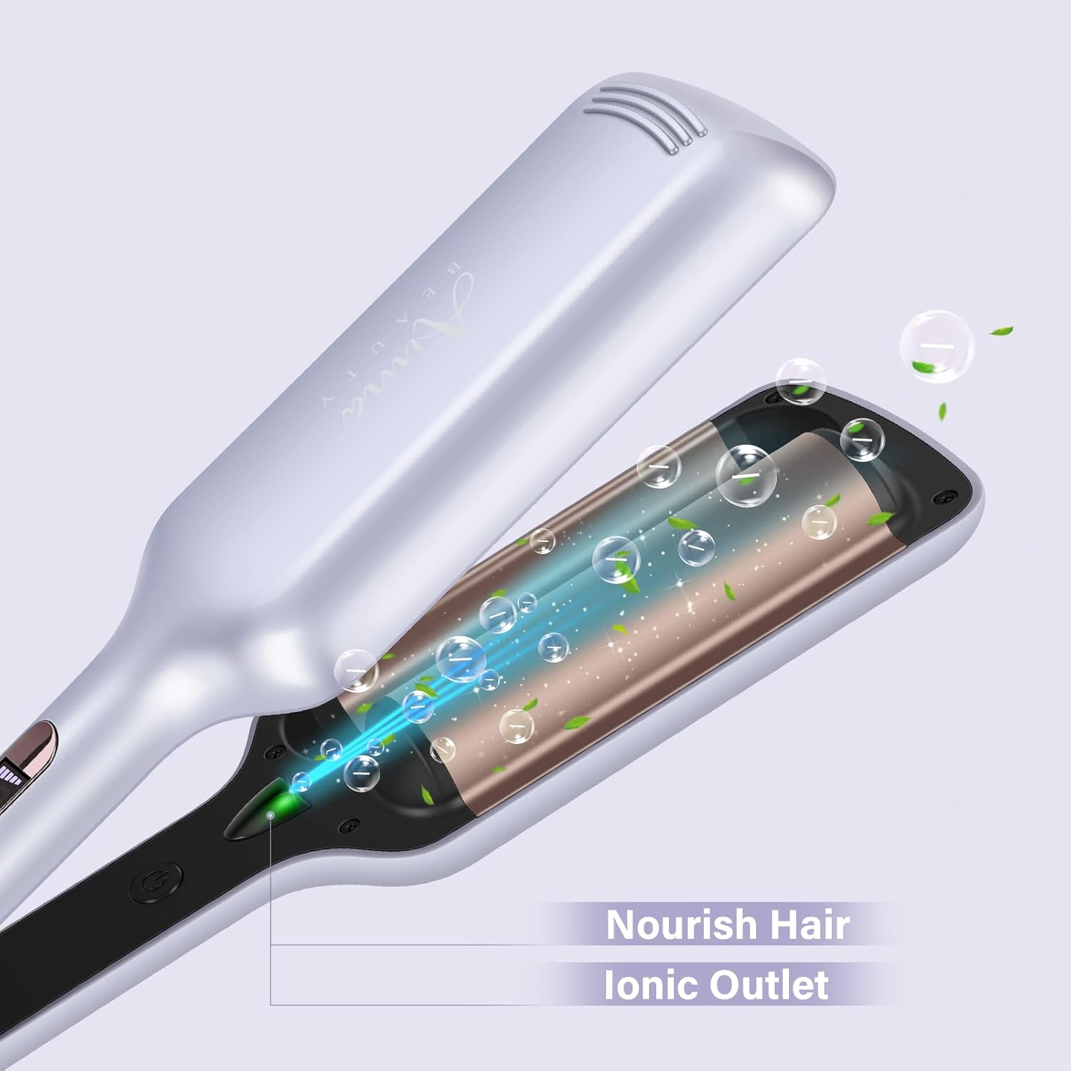 32Mm (1.25") Aima Beauty Twins Mermaid Shallow Waves Hair Waver,Anti-Scald Hair Crimper,Beach Wave Curling Iron,Curling Wand 2 Barrel (Purple) 15S Heats Up For Medium Short/Long Hair : Beauty & Personal Care