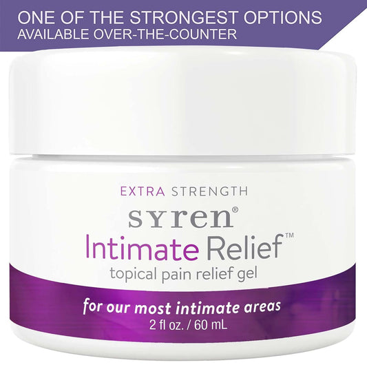 Syren Intimate Relief - Intimate Pain Relieving Gel - Relieves Vulva Pain, Throbbing, Spasms, Vaginal Dryness, Itching, Burning, Redness, Irritation— 2.0 Ouncejar