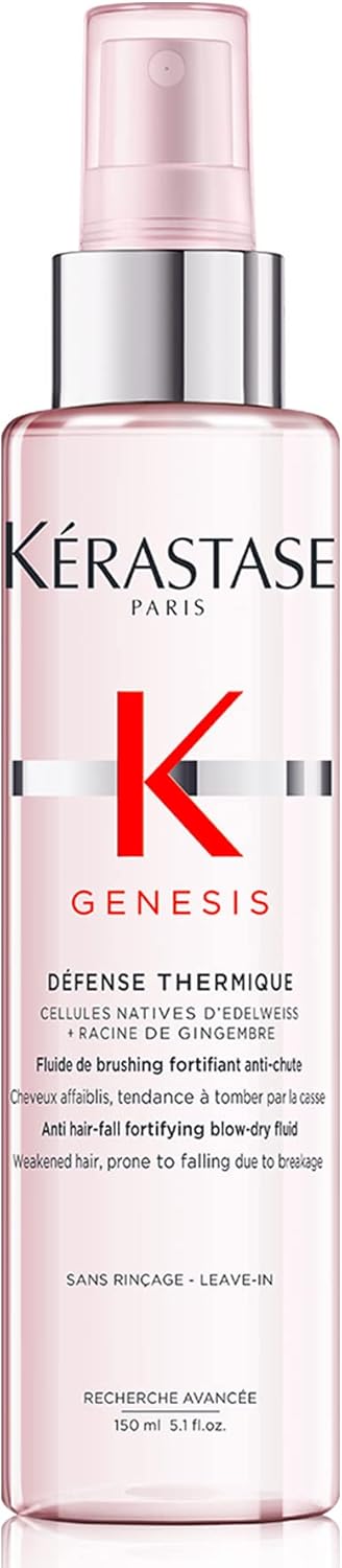 Kérastase Genesis, Nourishing And Fortifying Blow-Dry Spray Cream, For Weakened Hair, With Ginger Root And Edelweiss Flower, Defence Thermique, 150 Ml