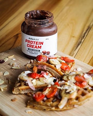 Biotechusa Protein Cream | Protein-Packed Cocoa Hazelnut Spread | Gluten-Free | Palm Oil-Free, 200 G, Cocoa-Hazelnut