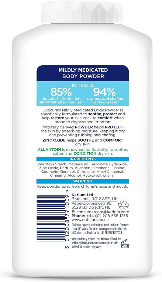 Cuticura Mildly Medicated Body Powder 150G, Many Uses Personal Hygiene, Sweat Control, Chafing & Friction Prevention, Itching Relief (Pack Of 2)