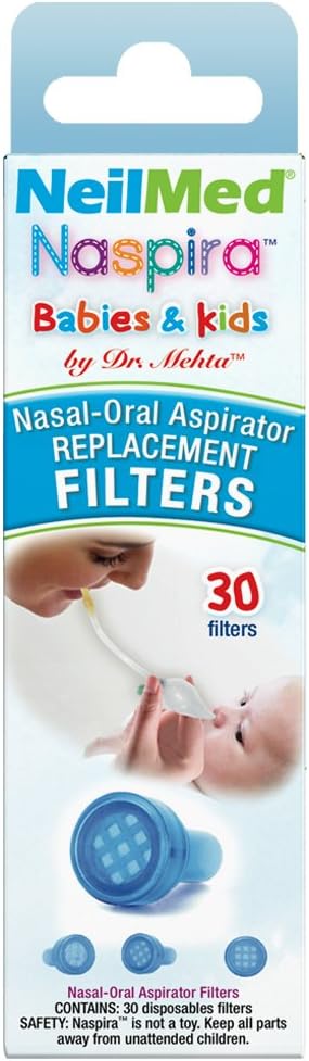 NeilMed Naspira Filter Replacements, Blue, 30 Count