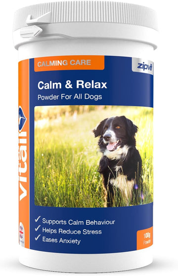 Zipvit Dog Calming Powder, Calm And Relax Supplement For All Dogs, Supports Calm Behaviour And Dog Anxiety Relief, 100G