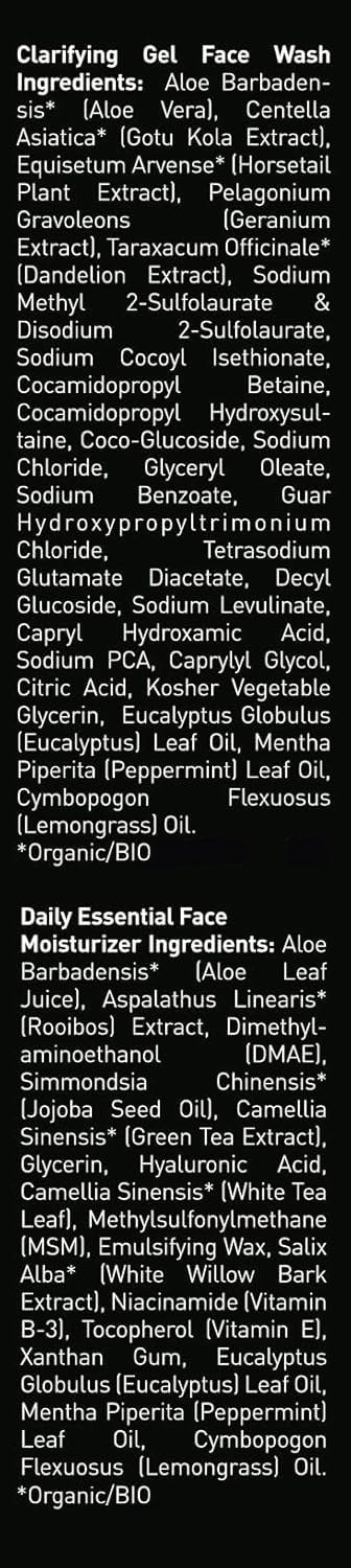 Brickell Men'S Daily Essential Face Care Routine I, Gel Facial Cleanser Wash And Face Moisturizer Lotion, Natural And Organic, Unscented, Skincare Gift Set : Beauty & Personal Care