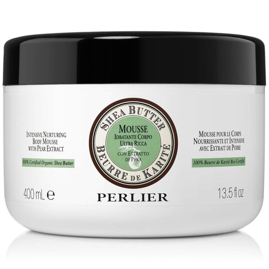 Perlier Intensive Nurturing Shea Butter Body Mousse With Pear, 13.5 Fl. Oz. : Beauty & Personal Care