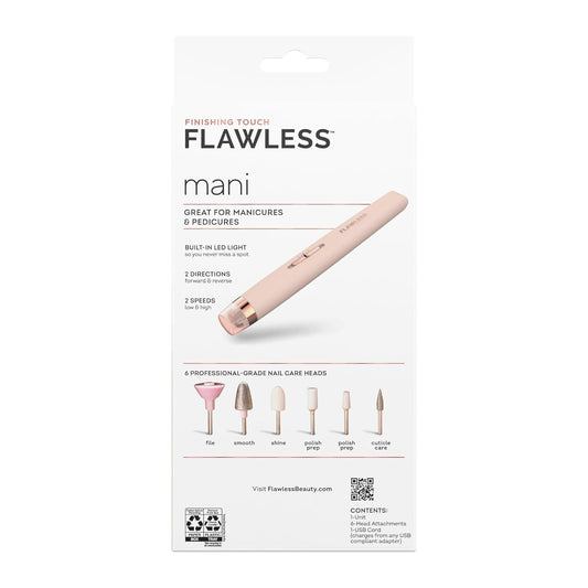 Finishing Touch Flawless Salon Nails Kit, Electronic Nail File and Full Manicure and Pedicure Tool