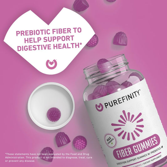 Inulin Fos Prebiotic Fiber Gummies  Inulin And Fos Supplement For Digestive Health, Gut Health & Constipation Relief  Sugar Free Fiber Gummies  Gluten Free, Non-Gmo, Vegan  60 Gummies