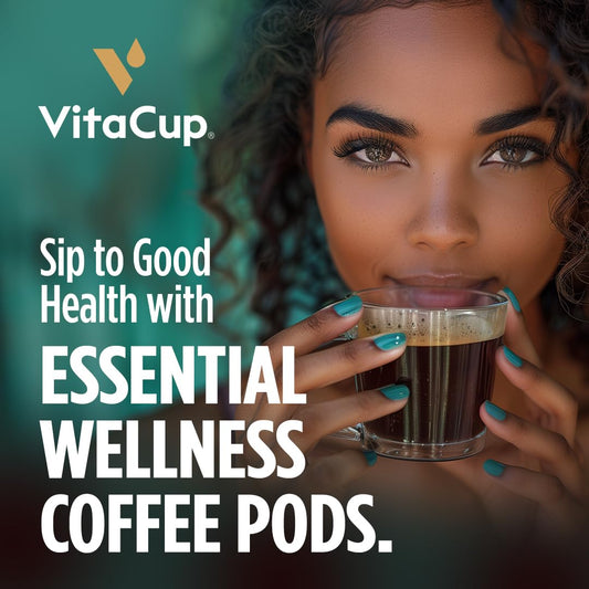 Vitacup Immunity Coffee Pods, Wellness Boost With Antioxidants, Echinacea, Probiotics, Vitamin C & D3, Medium Dark Roast, Recyclable Single Serve Pod Compatible With Keurig K-Cup Brewers,64 Ct