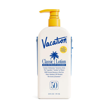 Vacation Classic Lotion Spf 50 Sun Jug, Broad Spectrum Bulk Sunscreen Spf 50, Water Resistant Sunblock, Suntan Lotion With Pump, Vegan, Family-Size, 20 Fl. Oz
