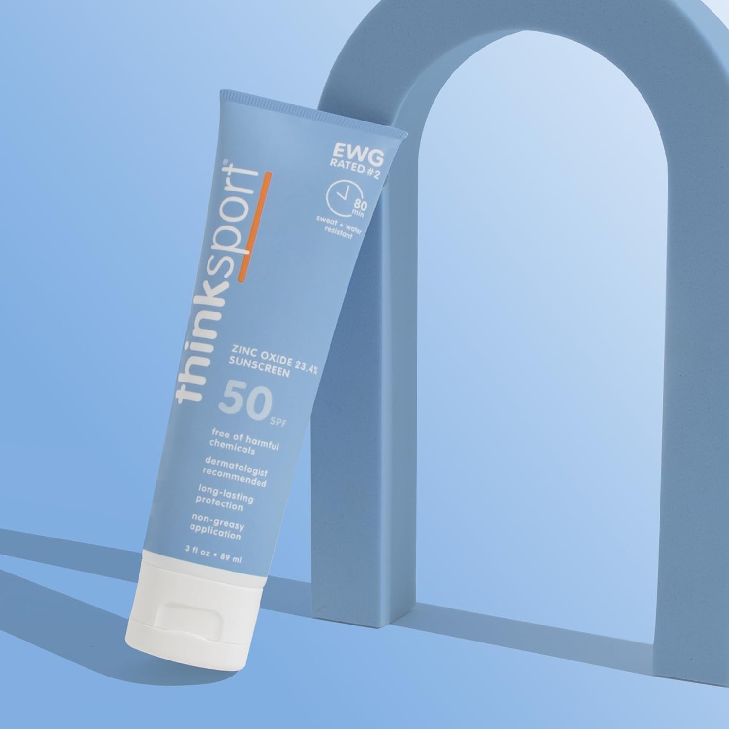 Thinksport SPF 50 Mineral Sunscreen – Safe, Natural Sunblock for Sports & Active Use - Water Resistant Sun Cream –UVA/UVB Sun Protection – Vegan, Reef Friendly Sun Lotion, 3 Fl Oz (Pack of 1) : ThinkSport: Beauty & Personal Care